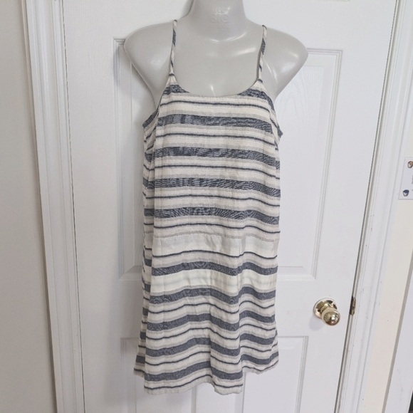 ⭐ California MoonRise Blue and White Striped Dress - Picture 1 of 5
